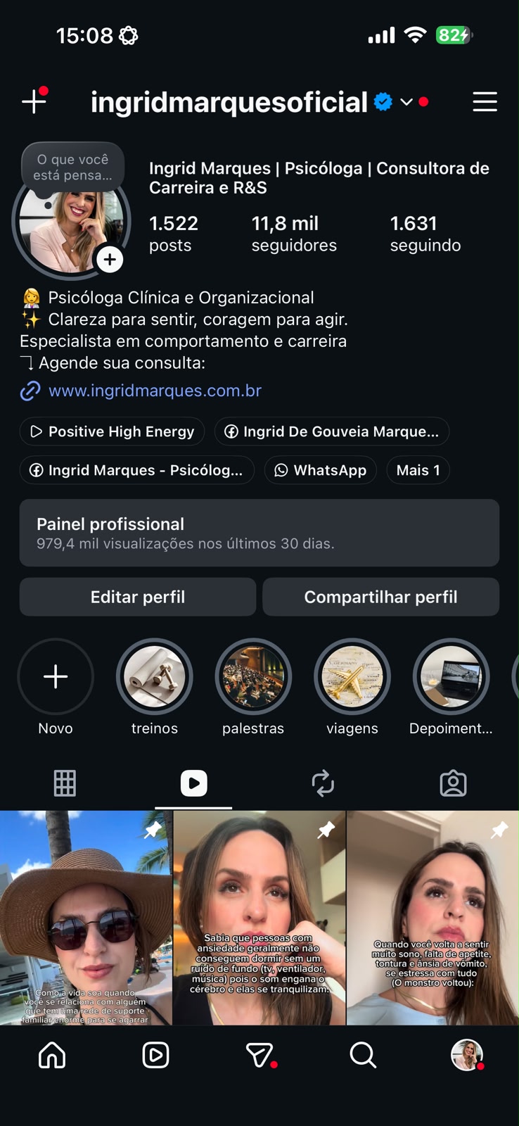 Perfil de @ingridmarquesoficial — Psicóloga